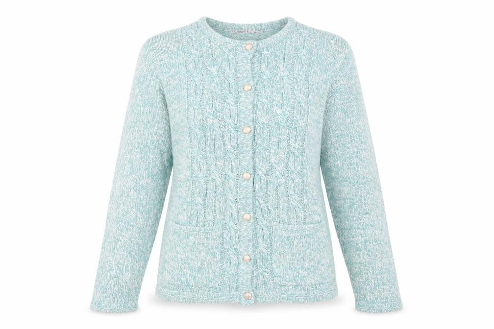 Honor Millburn Women's Green Cable-Knit Cardigan S