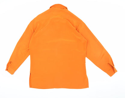 Alexon Women's Orange Button-Up Shirt, Size 12, Classic Fit
