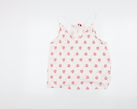 s.Oliver Women's White Floral Camisole Tank Top UK Size 10