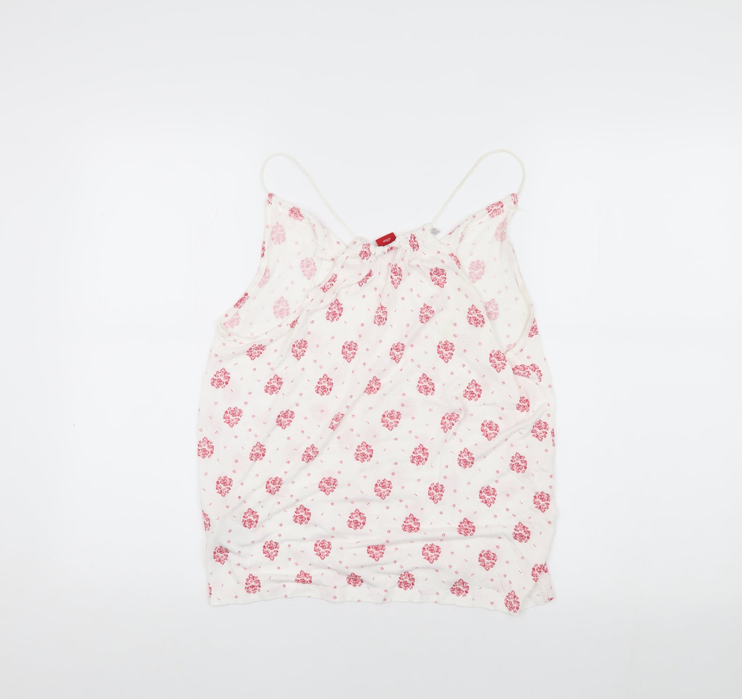 s.Oliver Women's White Floral Camisole Tank Top UK Size 10