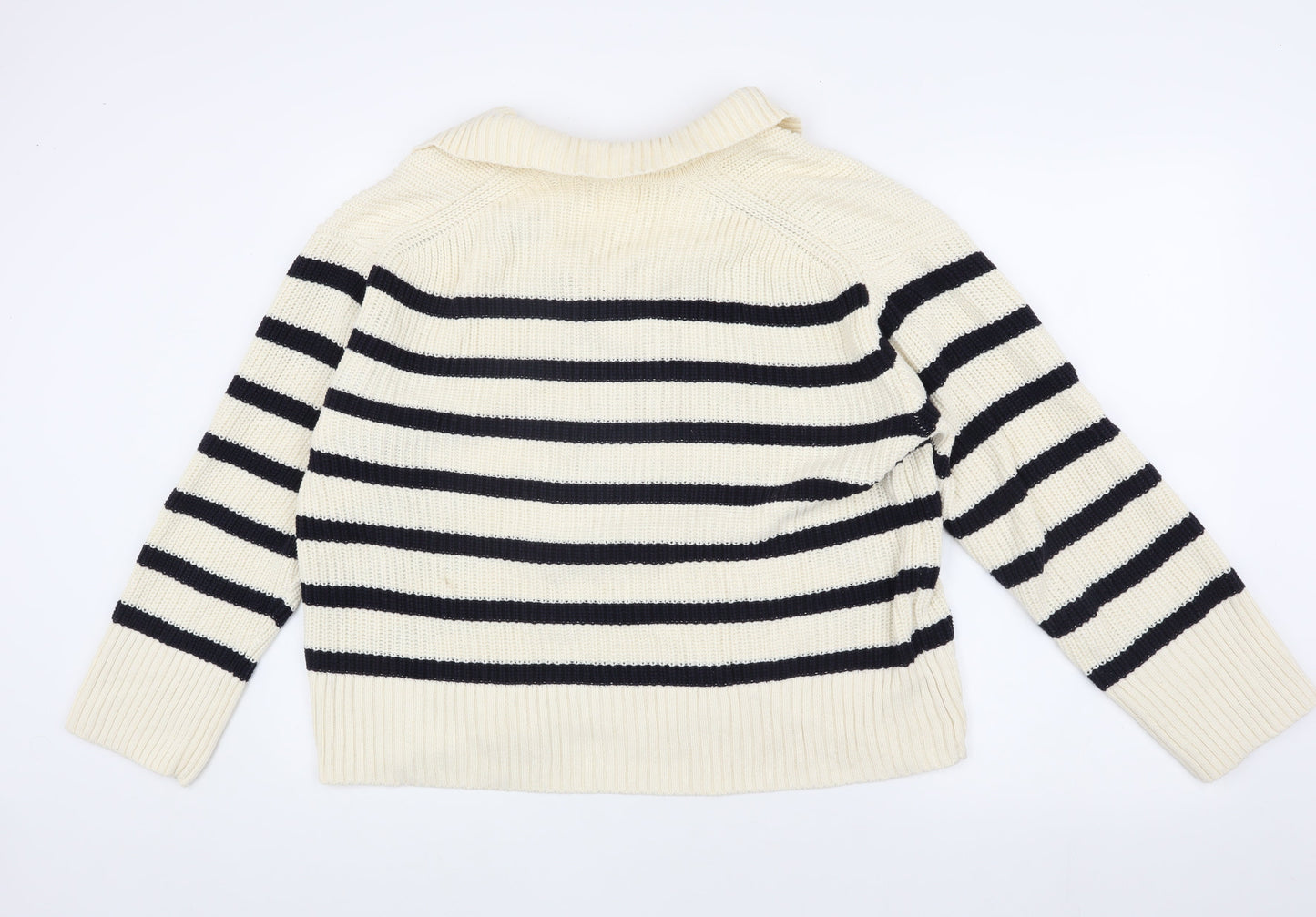 H&M Women's Multicoloured Striped Pullover Jumper Size 12