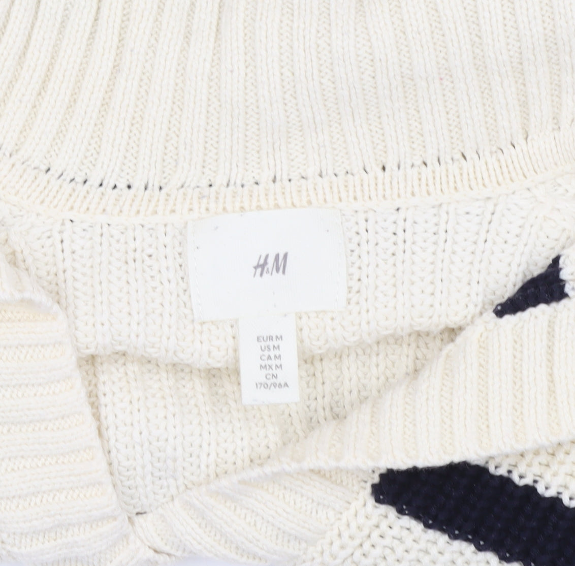 H&M Women's Multicoloured Striped Pullover Jumper Size 12