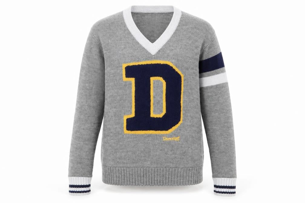 MK University Unisex Grey V-Neck Pullover Jumper M