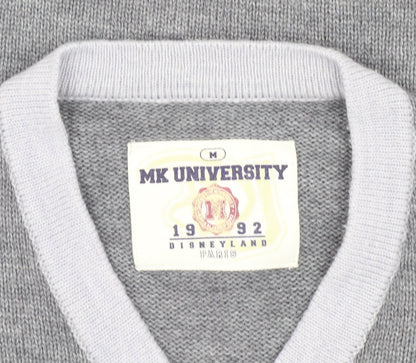 MK Womens University Grey V-Neck Pullover Jumper M