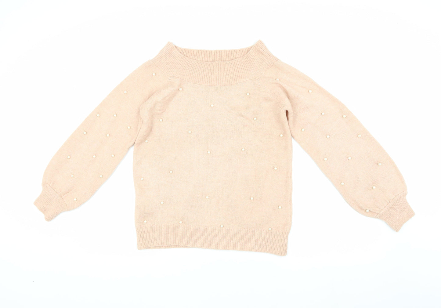 Next Women's Beige High Neck Pullover Jumper Size 6