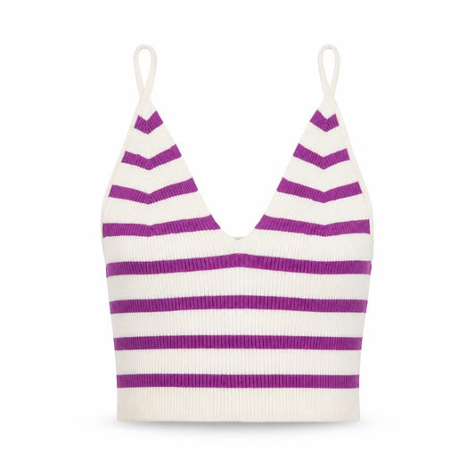 Bershka Teen Multicoloured Striped Cropped Tank, S