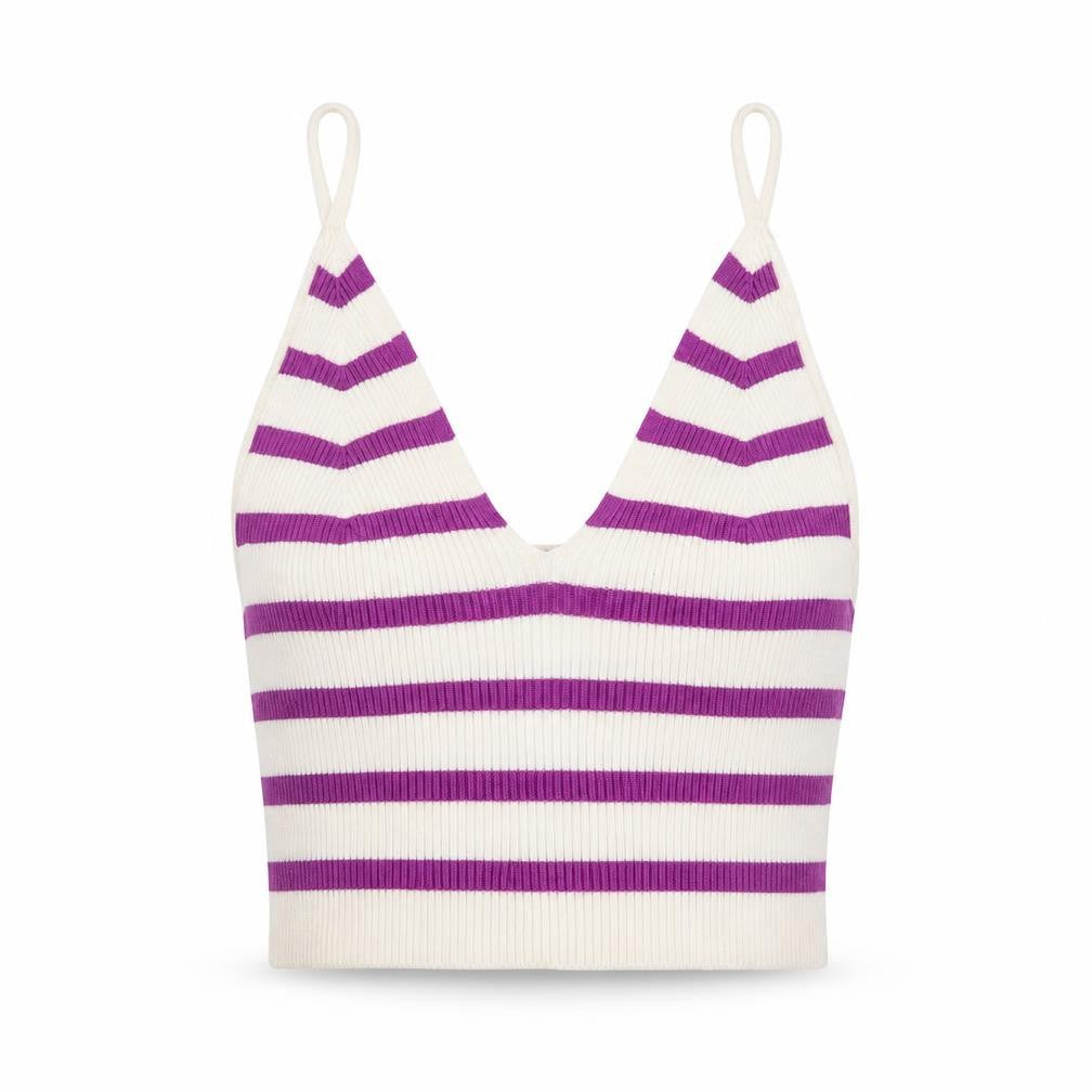 Bershka Teen Multicoloured Striped Cropped Tank, S