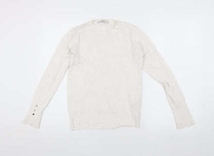 Zara Women's White Knit Pullover Jumper M