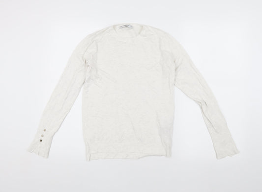 Zara Women's White Knit Pullover Jumper M