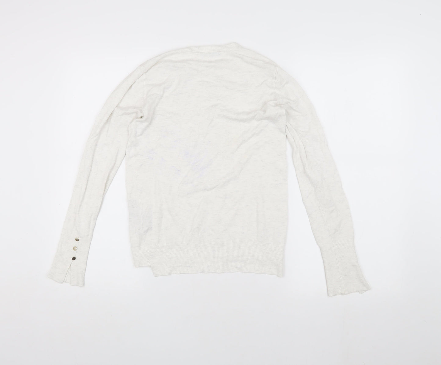 Zara Women's White Knit Pullover Jumper M