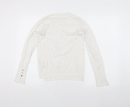 Zara Women's White Knit Pullover Jumper M