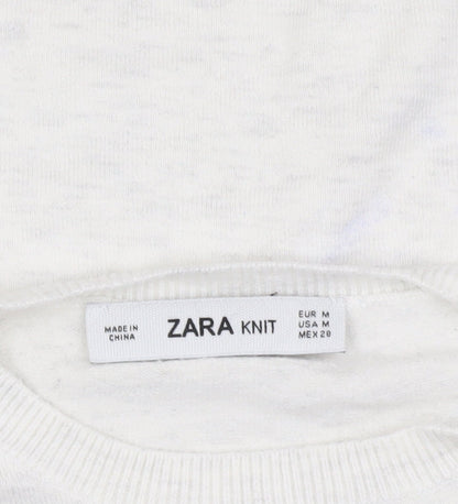 Zara Women's White Knit Pullover Jumper M
