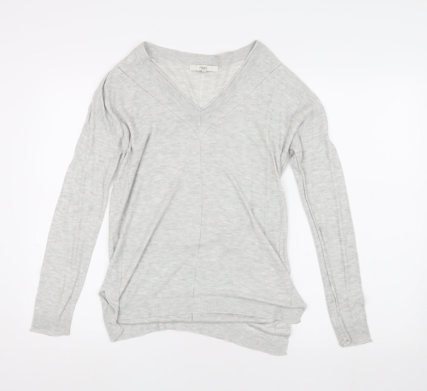 Next Women's Grey V-Neck Pullover Jumper Size 10
