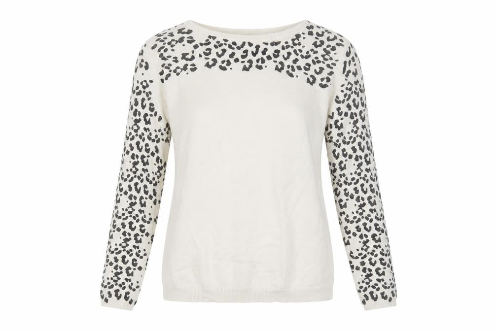 Mango Women's Ivory Animal Print Jumper S