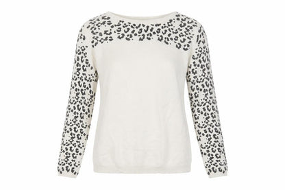 Mango Women's Ivory Animal Print Jumper S