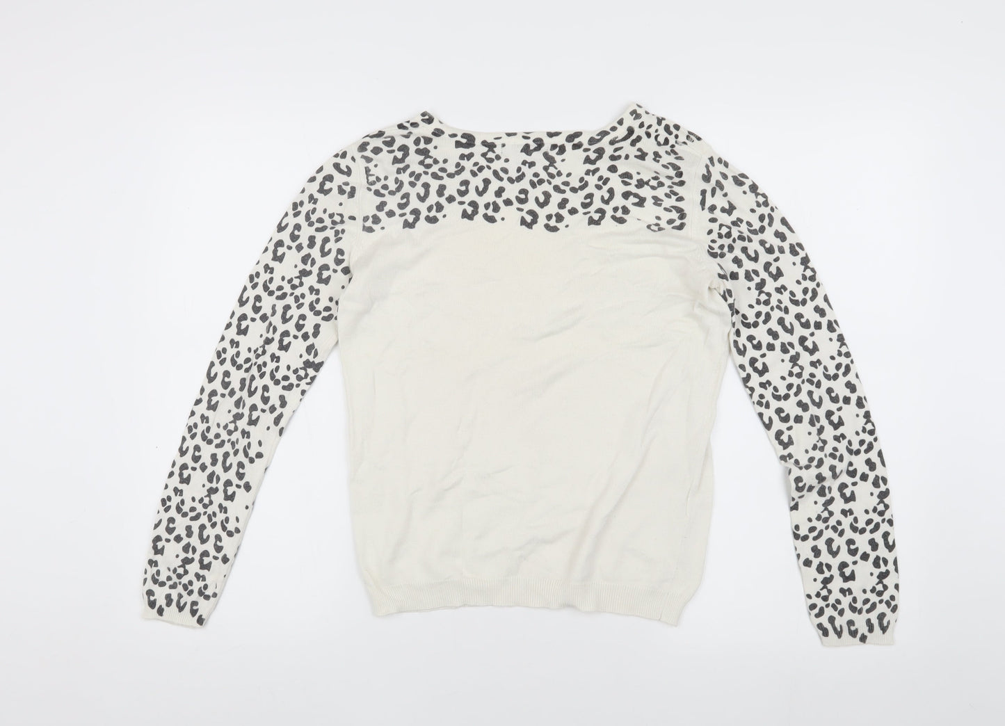 Mango Women's Ivory Animal Print Jumper S