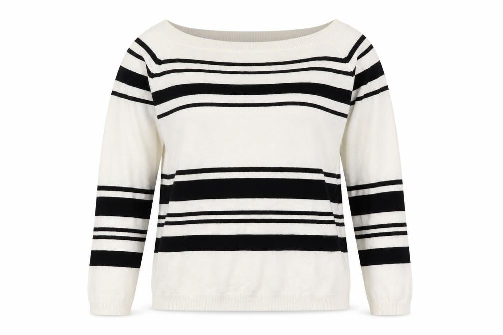 Warehouse Women's White Striped Pullover Jumper Size 10
