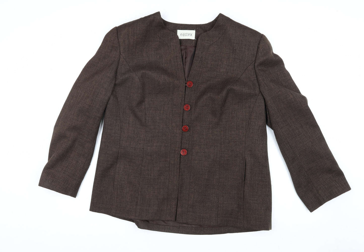 Eastex Women's Brown Wool Blazer, Size 16, Mid-Length