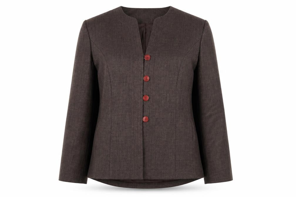 Eastex Women's Brown Wool Blazer, Size 16, Mid-Length