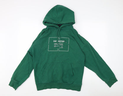 H&M Women's Green Pullover Hoodie XS