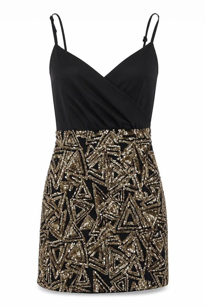 Parisian Women’s Black & Gold Sequin Bodycon Dress