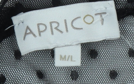 Apricot Women's Black Sheer Blouse M/L Party Elegant