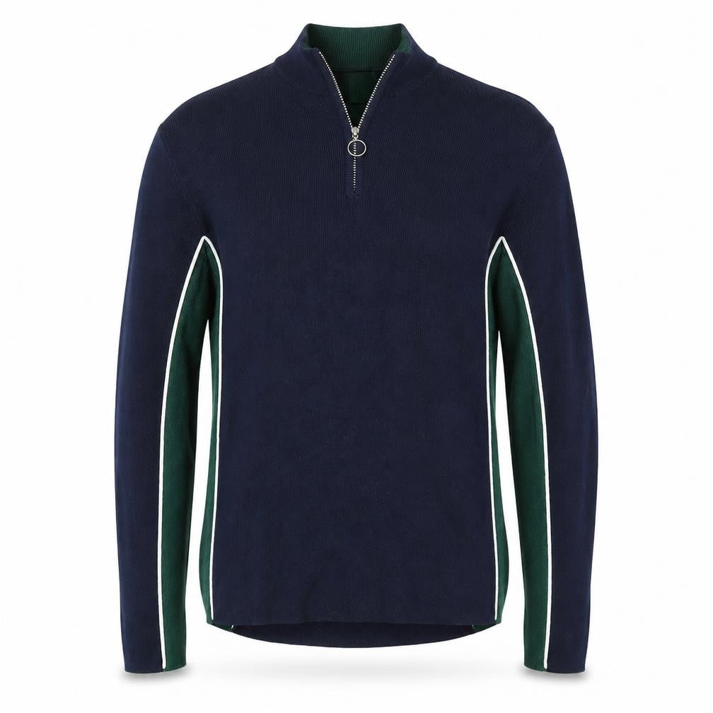 Topman Men's Blue Pullover Jumper, L, 1/4 Zip Knit