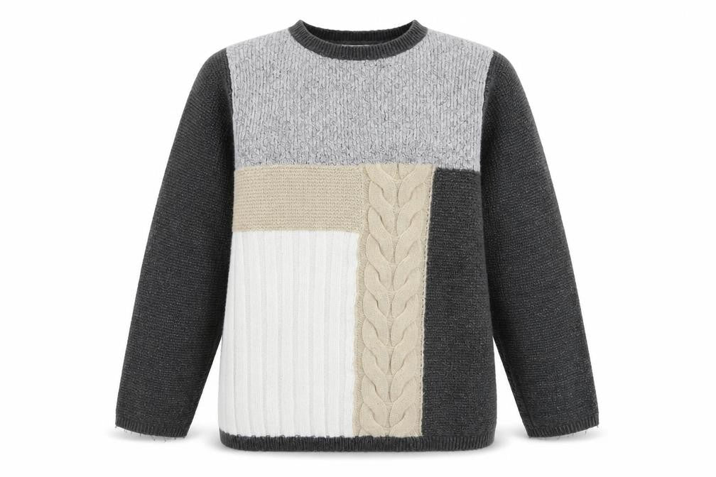 Cotton Traders Unisex Grey Cable-Knit Pullover Jumper Size 12