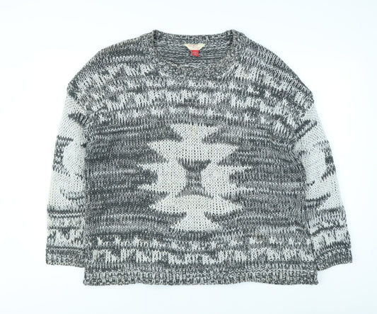 Palmer Heritage Women's Geometric Grey Pullover Jumper, M
