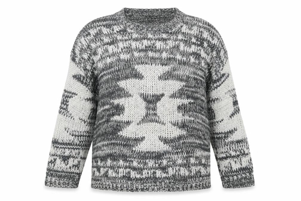 Palmer Heritage Women's Geometric Grey Pullover Jumper, M