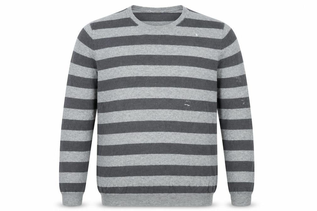 GAP Men's Grey Striped Pullover Jumper - L