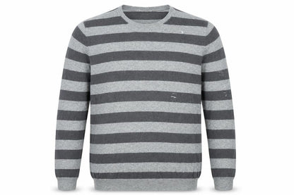 Gap Men's Grey Striped Pullover Jumper - L