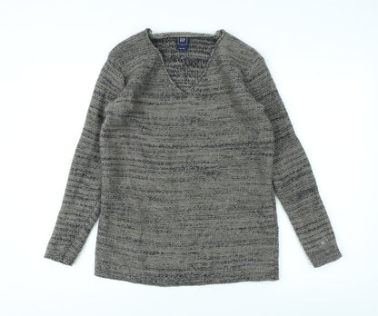 Gap Women's Grey Pullover Jumper, V-Neck, Size S