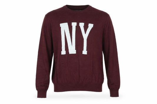 Front view of Red Herring Men’s Red jumper 2XL NY Graphic