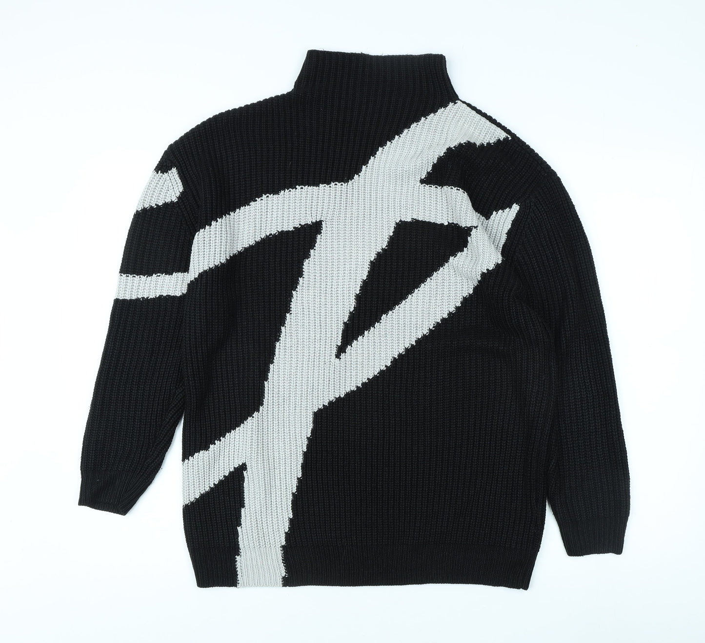 Topshop Women's Black High Neck Pullover Jumper Size 8