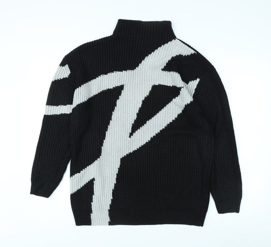 Topshop Women's Black High Neck Pullover Jumper Size 8
