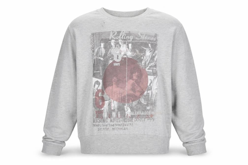 The Rolling Stones Men's Grey Graphic Sweatshirt XL