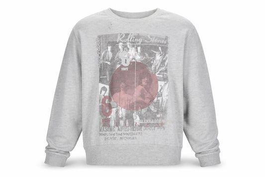 Front view of The Rolling Stones Men's Grey Graphic Sweatshirt XL