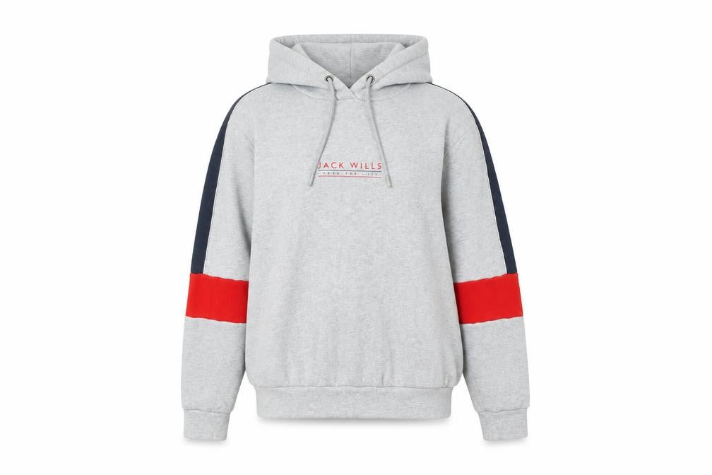 Jack Wills Women's Grey Colourblock Hoodie Size 10