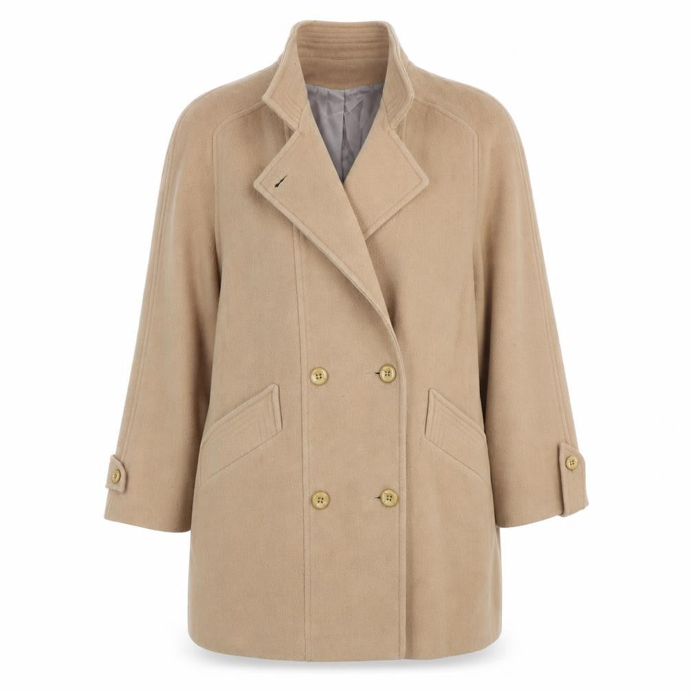 Elements Women's Beige Wool Pea Coat Size 14