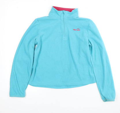 Additional front view of Peter Storm girls’ blue pullover fleece sweatshirt 11 years
