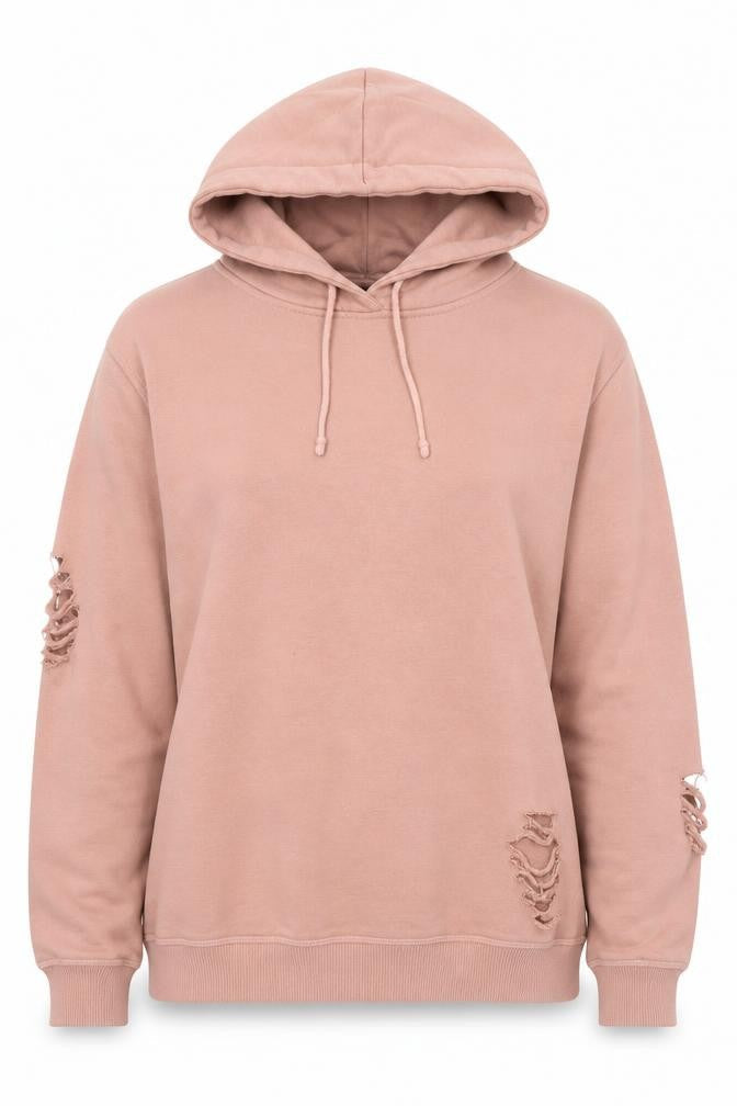 Firetrap Women's Pink Distressed Hoodie XS