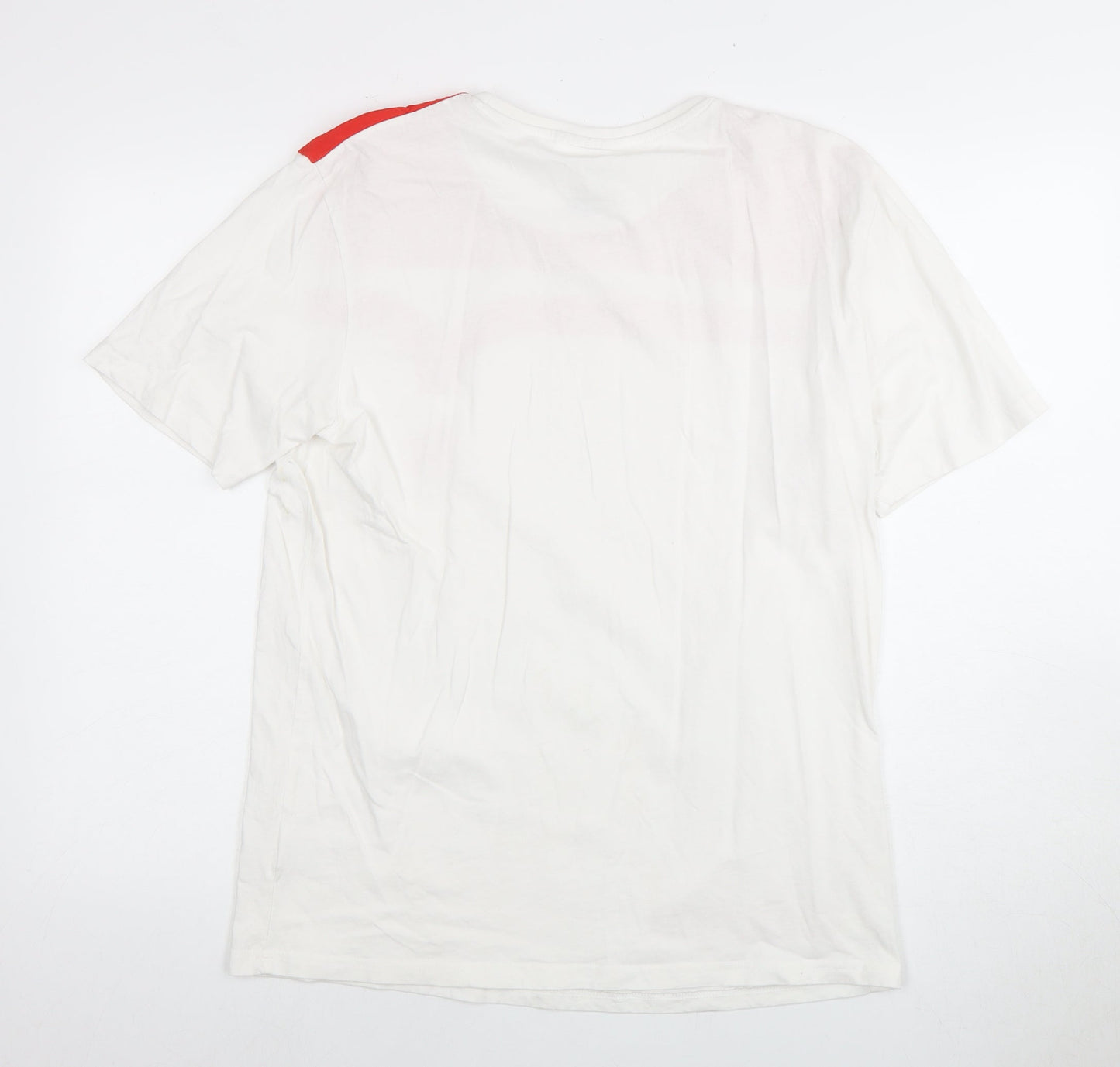 Euro 2020 Men's White M T-Shirt with Red Logo