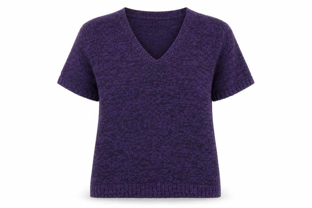 Alexon Women's Purple Short Sleeve Pullover Jumper UK 14