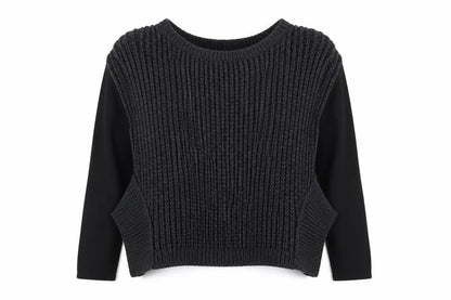 Karen Millen Women's Black Chunky-Knit Pullover Size 4