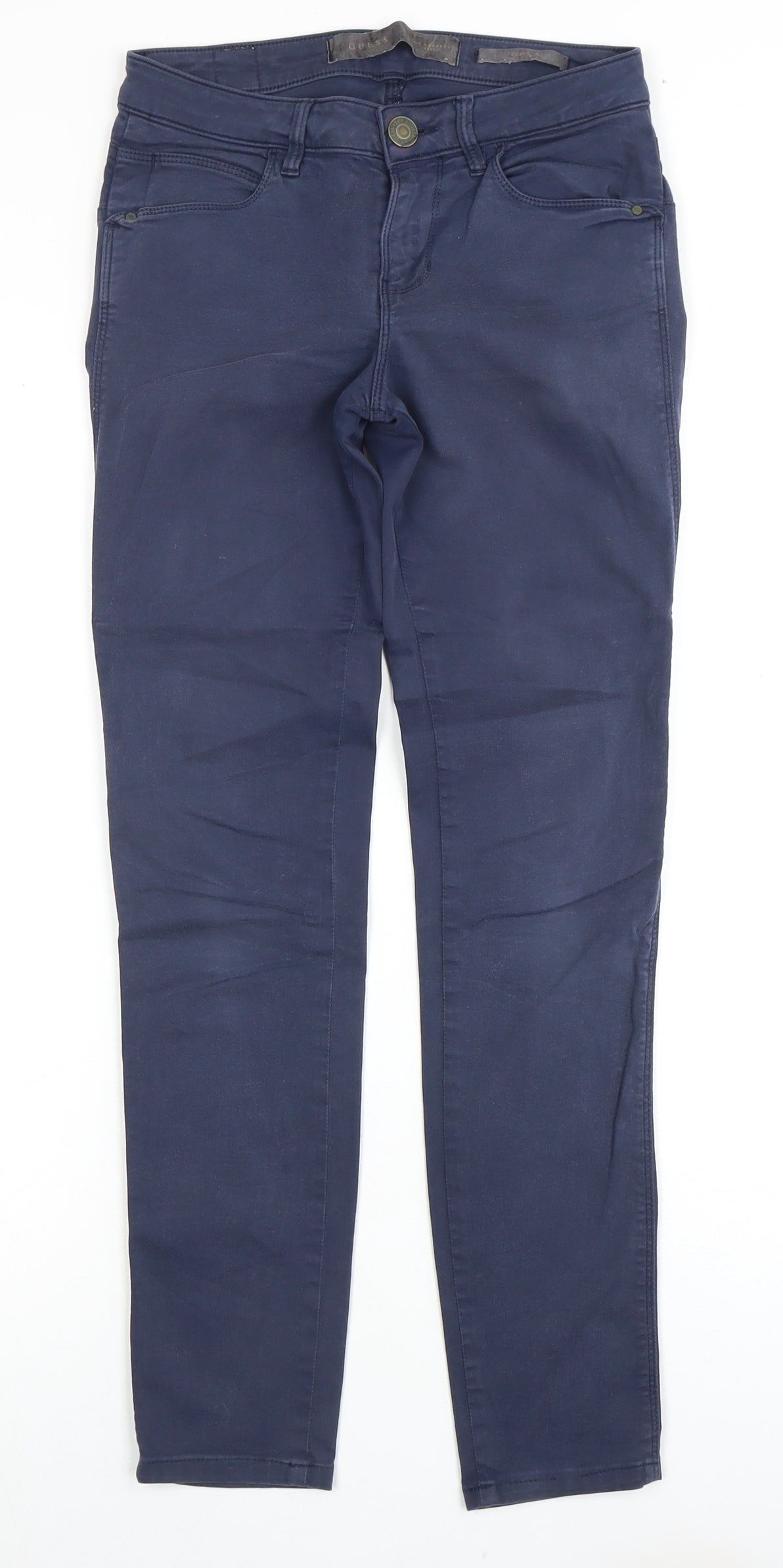 GUESS Women's Blue Skinny Trousers Size 26 Casual