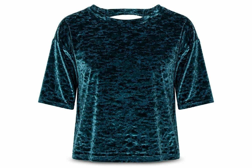 Next Women’s Blue Velvet Top UK 10 V-Neck