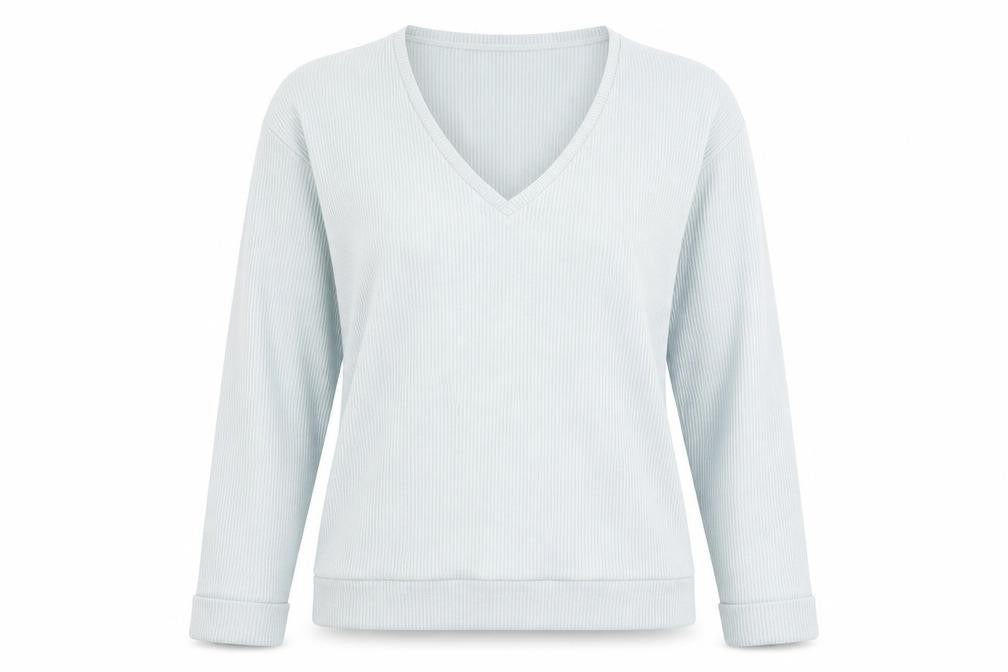 Patrizia Pepe Women's Blue Long Sleeve V-Neck Top UK 12