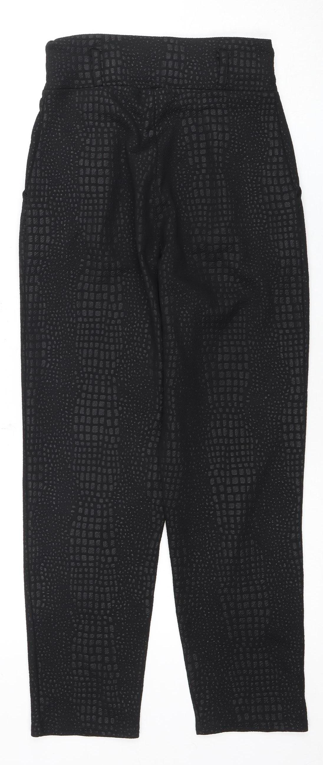 PrettyLittleThing Women's Black Animal Print Trousers