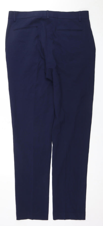 Additional front view of ASOS Men's Blue Trousers, Polyester Blend, Regular Fit 34"W 34"L